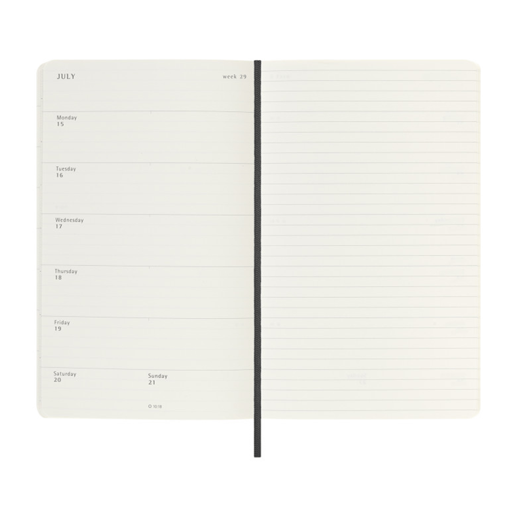 Moleskine Black Soft Cover Large 12-Month Weekly 2025 Planner