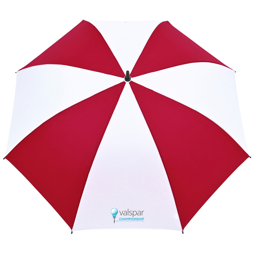 Elements Red/White 60" Recycled Auto Open Golf Umbrella