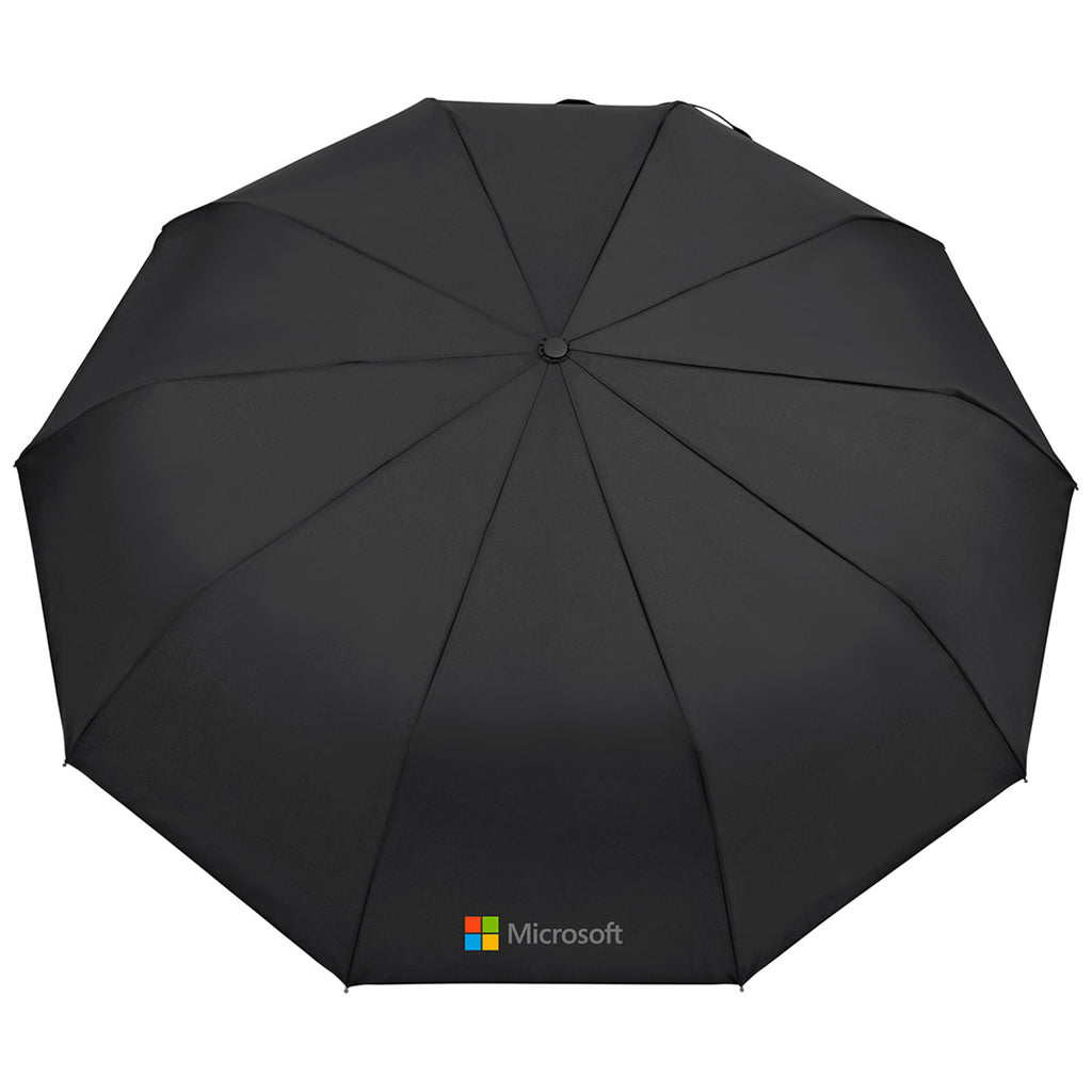 Elements Black 46" Recycled Auto Open & Close Executive Folding Umbrella