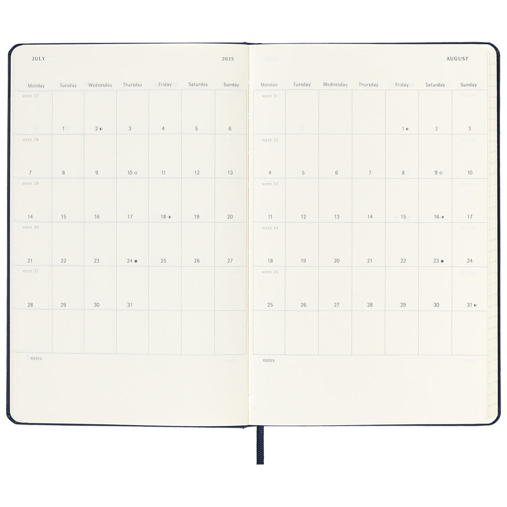 Moleskine Black Hard Cover Large 18 Month Daily 2024-2025 Planner