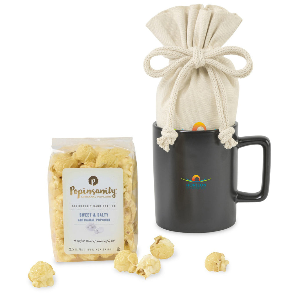 Gourmet Expressions Matte Black Poppinsanity Sweet & Salty Artisanal Popcorn Mug Stuffer