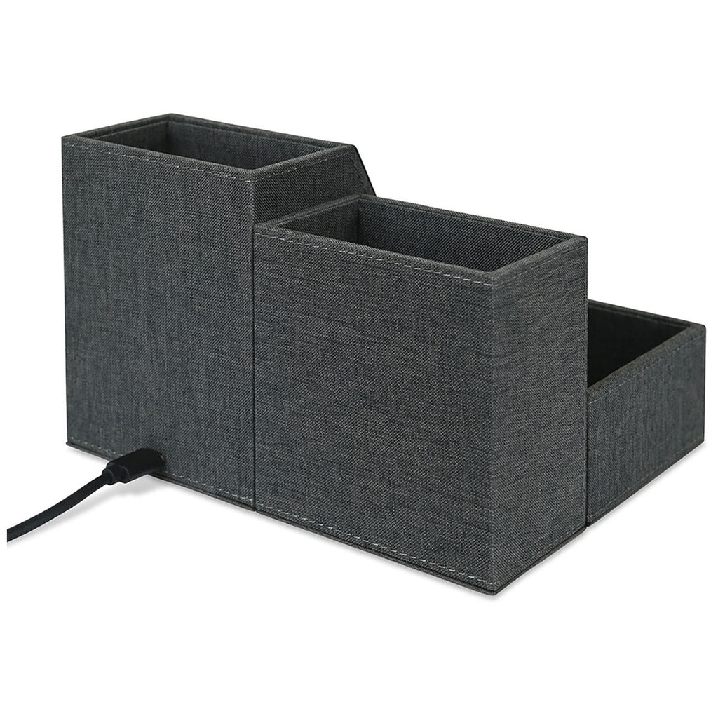 Gemline Charcoal Heather Eden Wireless Charging Desk Organizer