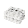 Gemline Ivory Frost Ruched Faux Fur Recycled Polyester Blanket