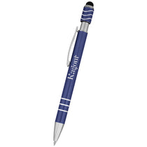 Hit Metallic Blue Spin Top Pen With Stylus