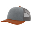 Richardson Heather Grey/Charcoal/Dark Orange Trucker Cap