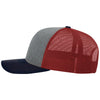 Richardson Heather Grey/Cardinal/Navy Trucker Cap