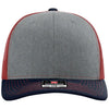 Richardson Heather Grey/Cardinal/Navy Trucker Cap