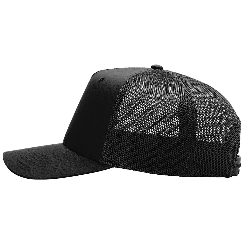 Richardson Black Five-Panel Champ Trucker
