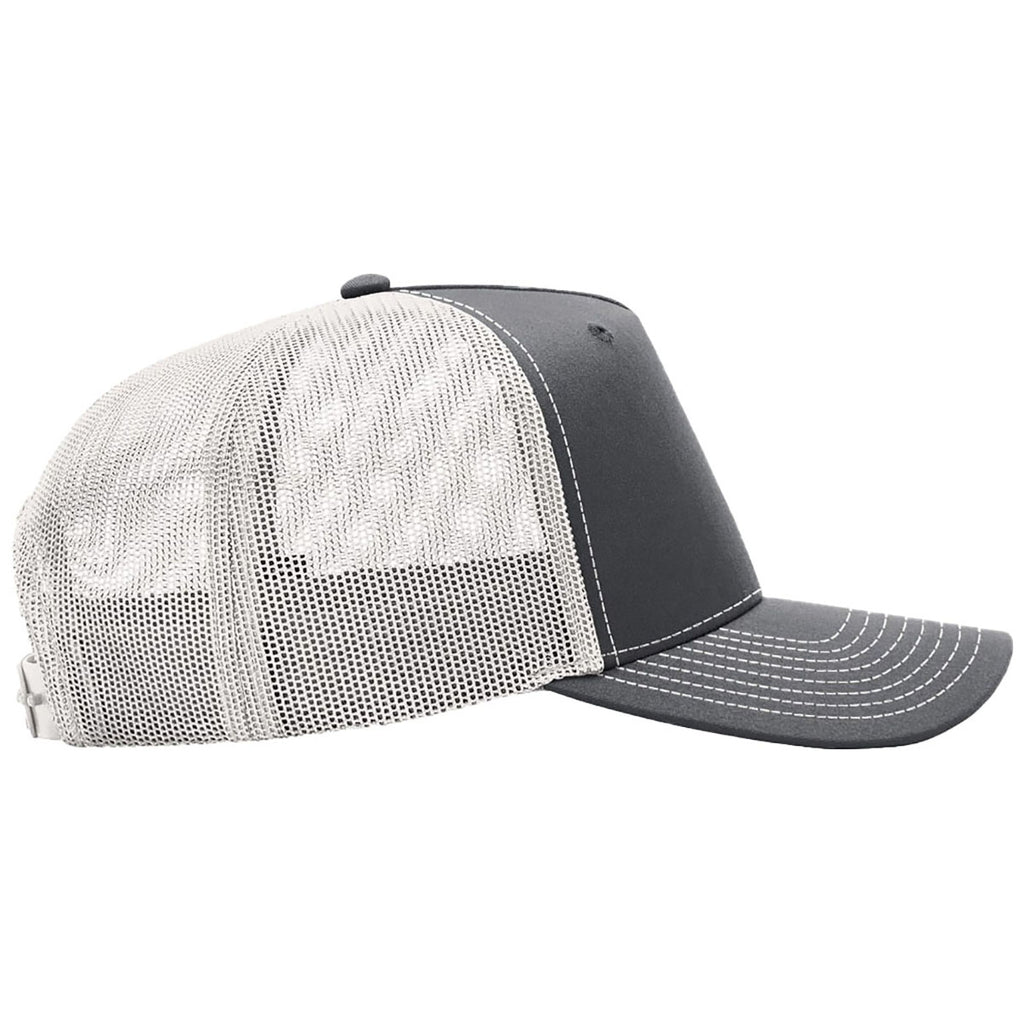 Richardson Charcoal/Ice Grey Five-Panel Champ Trucker