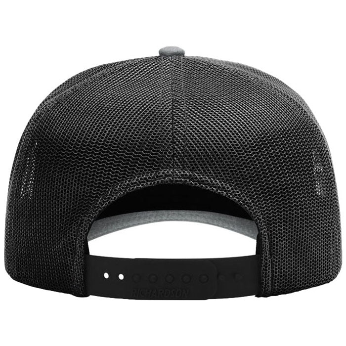 Richardson Heather Grey/Black Five-Panel Champ Trucker