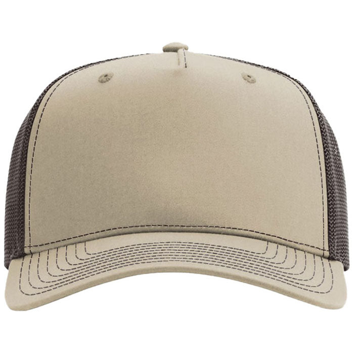 Richardson Khaki/Coffee Five-Panel Champ Trucker