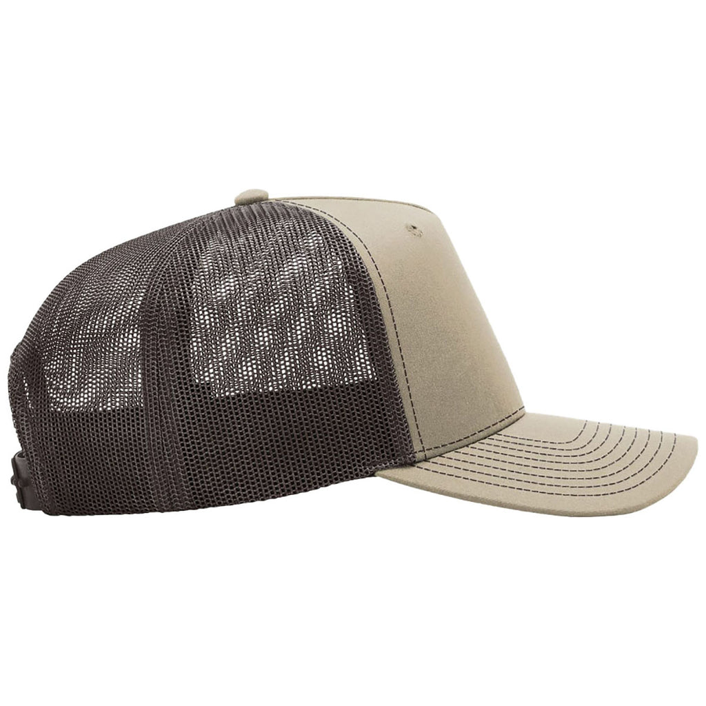 Richardson Khaki/Coffee Five-Panel Champ Trucker