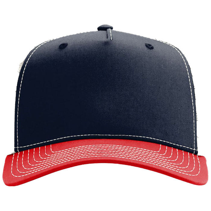 Richardson Navy/Birch/Red Five-Panel Champ Trucker