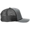 Richardson Heather Grey/Black/Black Five-Panel with Rope