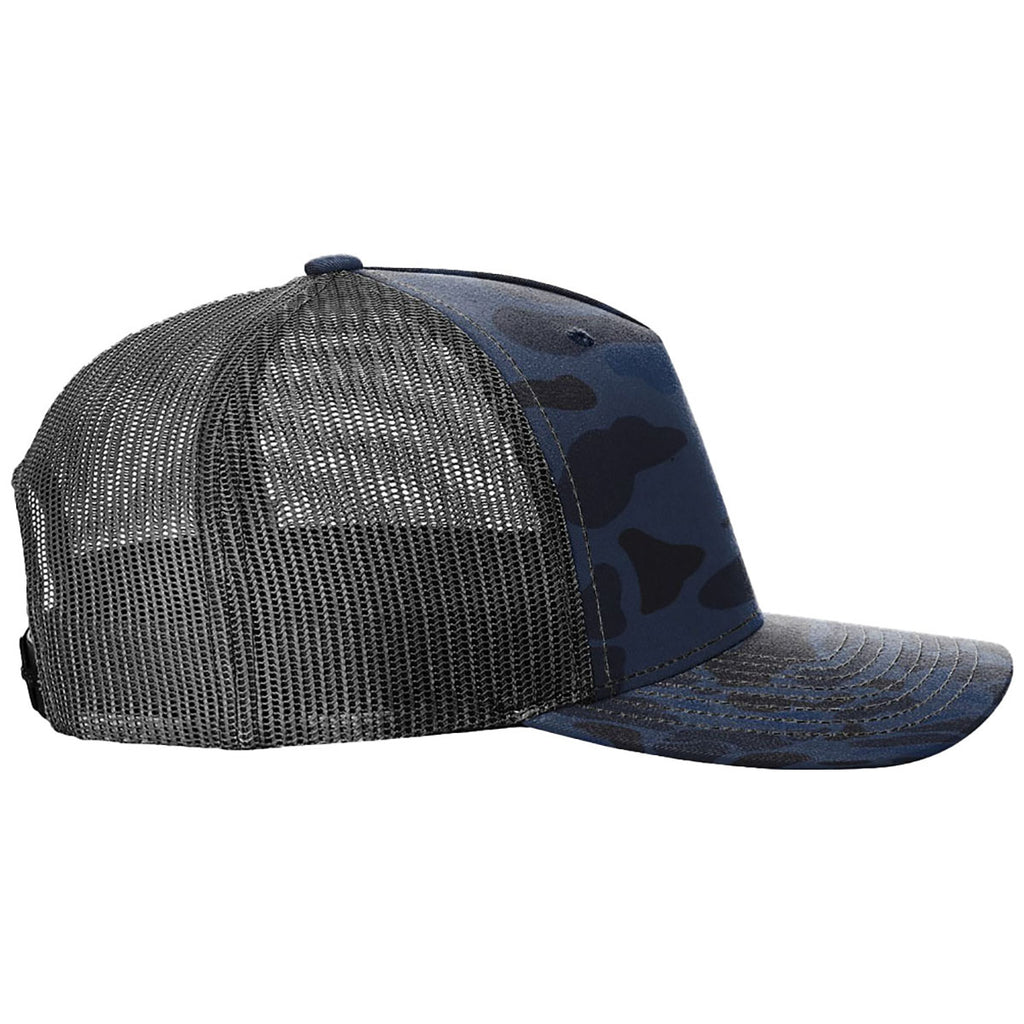 Richardson Admiral Duck Camo/Black Printed Five-Panel Trucker