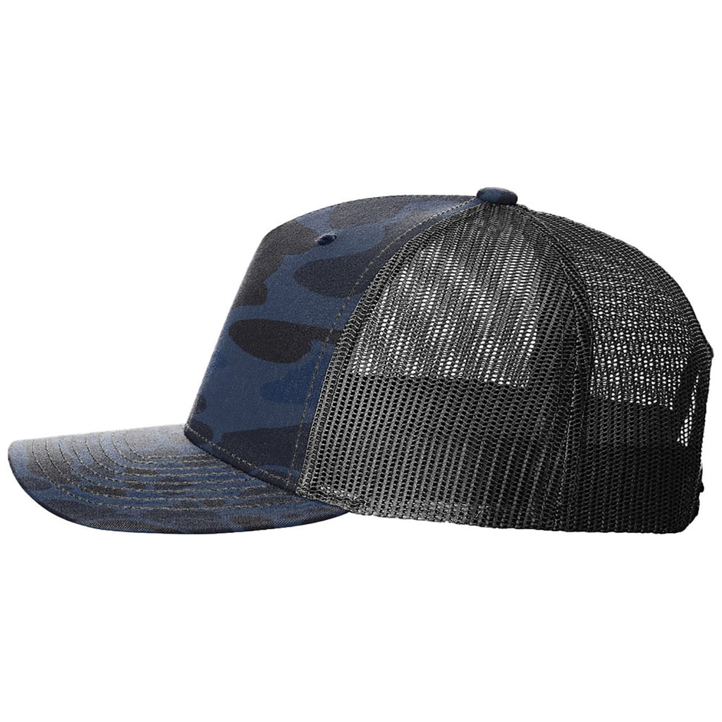 Richardson Admiral Duck Camo/Black Printed Five-Panel Trucker