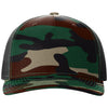 Richardson Green Camo/Black Printed Five-Panel Trucker