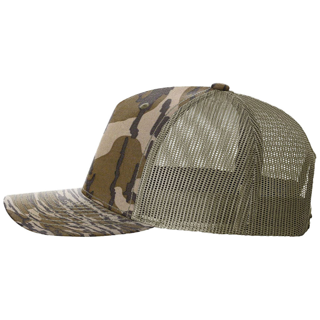 Richardson Mossy Oak Bottomland/Loden Printed Five-Panel Trucker