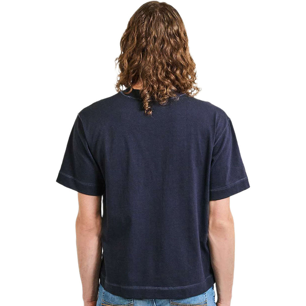 American Apparel Unisex Navy Heavyweight Cotton Mid-Length Tee