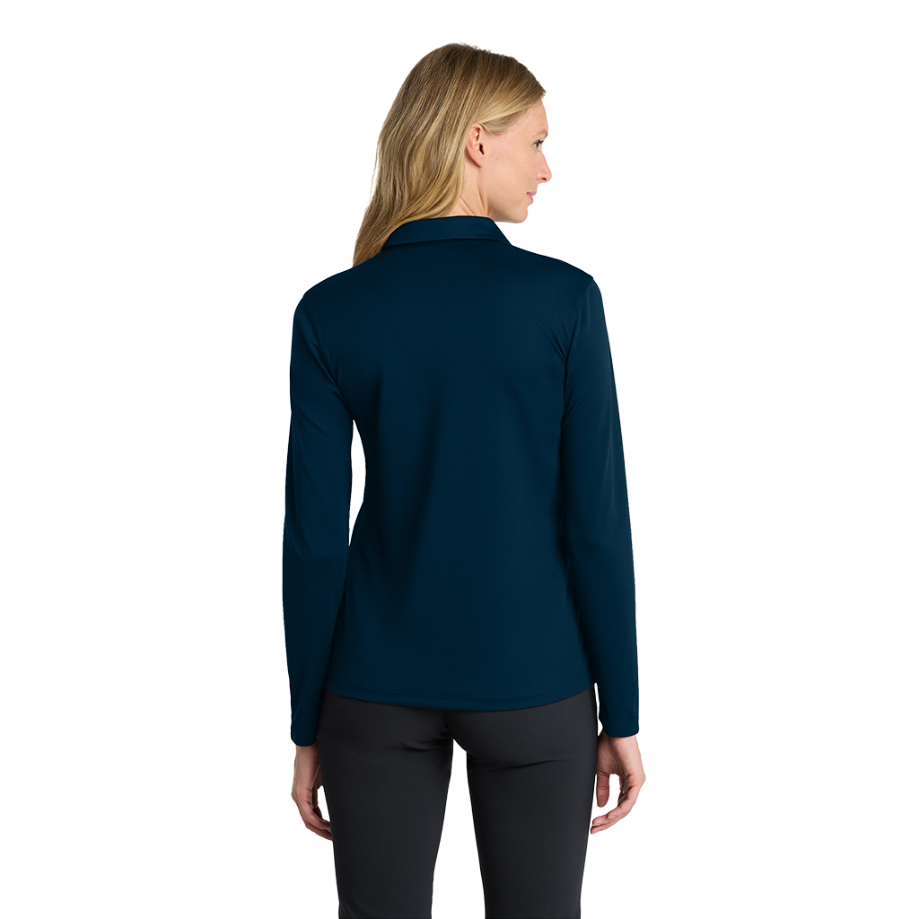 Nike Women's Navy Dri-FIT Micro Pique 2.0 Long Sleeve Polo