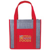 Good Value Red Laminated Heathered Non-Woven Grocery Tote