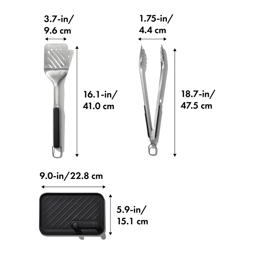 OXO Black 3-piece Grilling Set