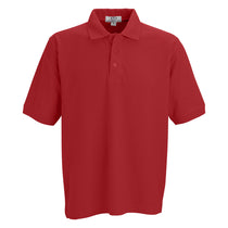 Vantage Men's Red Soft-Blend Double-Tuck Pique Polo