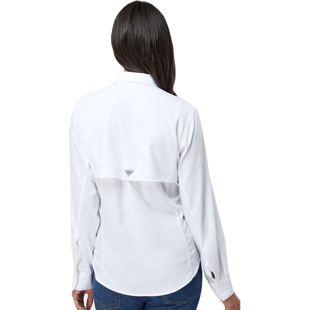 Columbia Women's White PFG Tamiami Long Sleeve Shirt