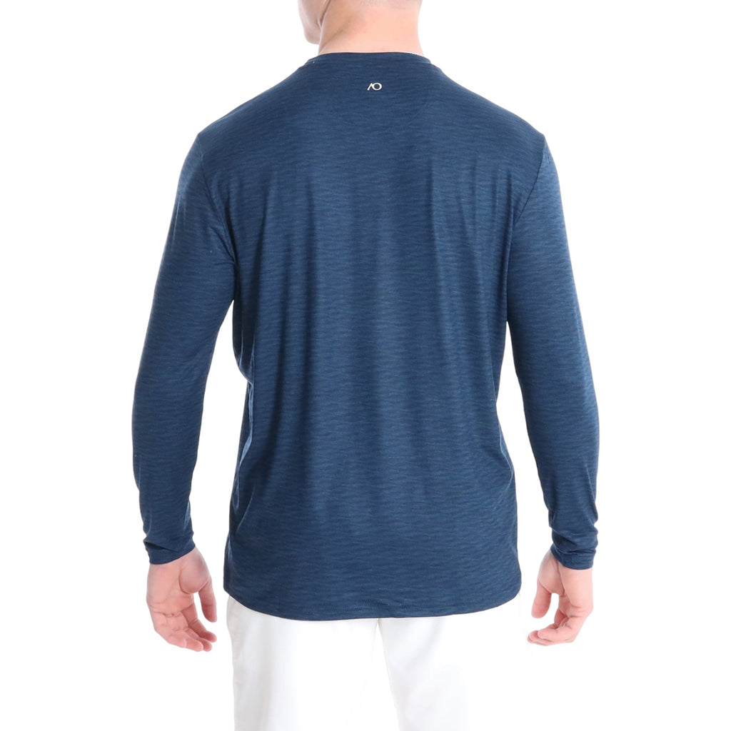 AndersonOrd Men's Midnight Navy Heather Wave Long Sleeve Henley