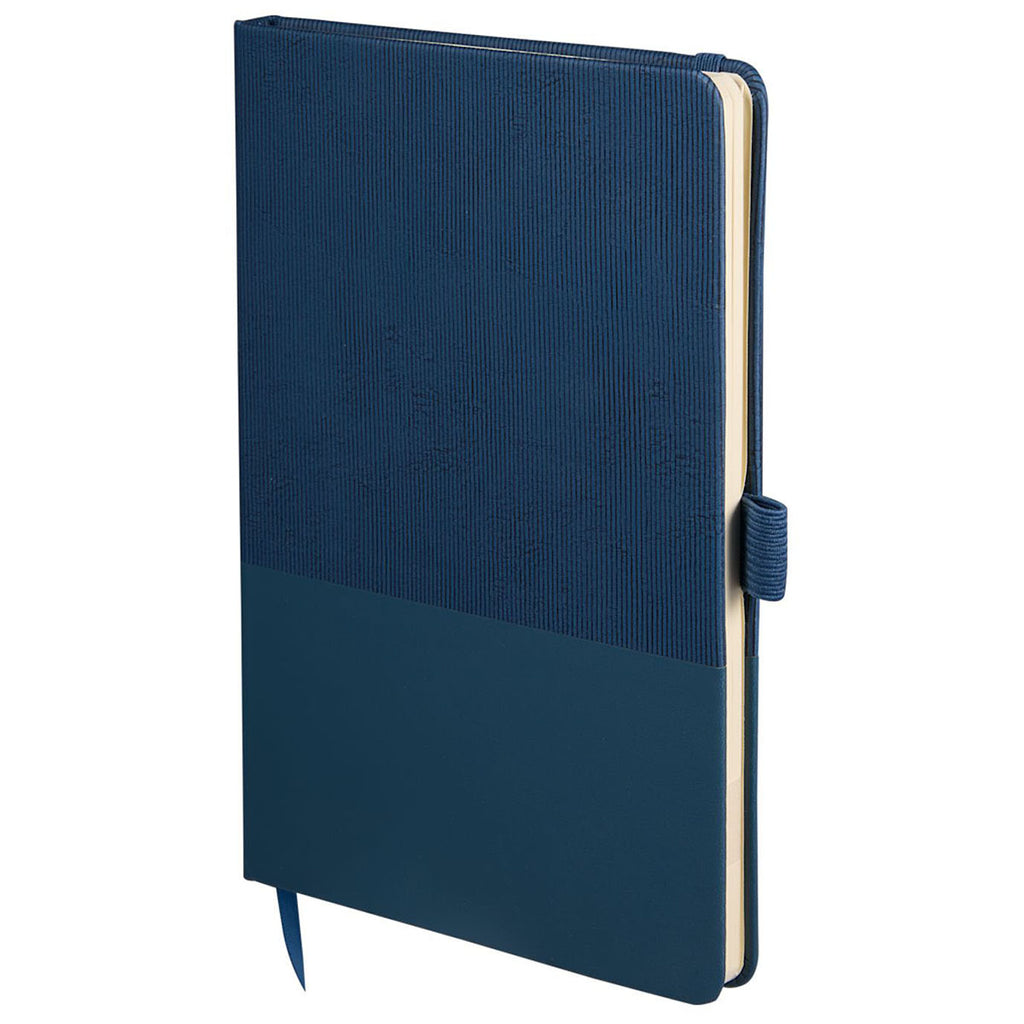 Leed's Navy 5.5" x 8.5" FSC Recycled Ribbed Bound Journal