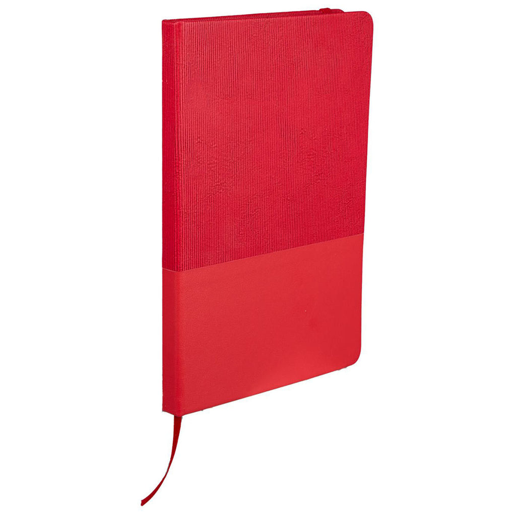 Leed's Red 5.5" x 8.5" FSC Recycled Ribbed Bound Journal