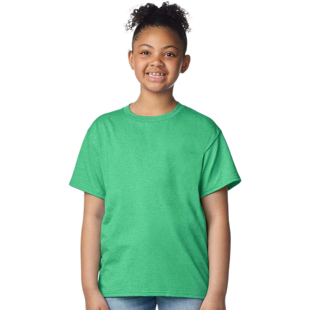 Gildan Youth Heather Irish Green Light Cotton T-Shirt