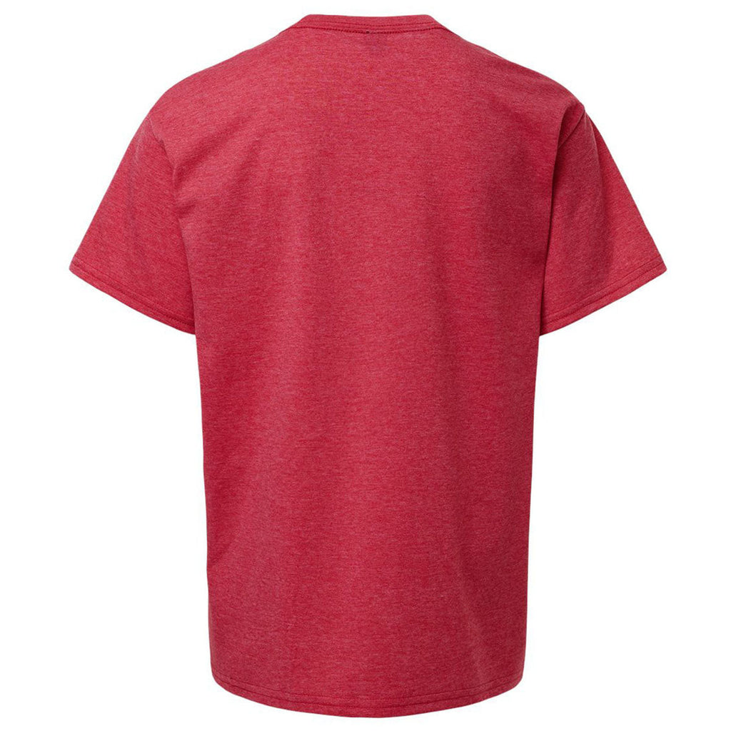Gildan Youth Heather Red Light Cotton T-Shirt