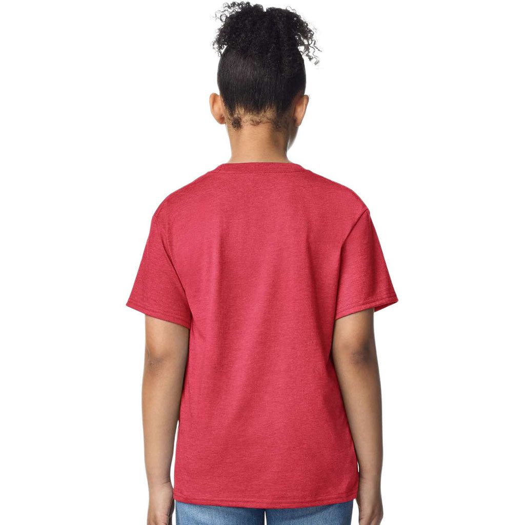 Gildan Youth Heather Red Light Cotton T-Shirt