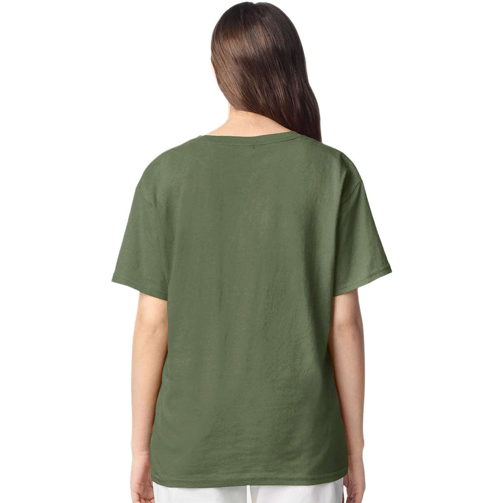 Gildan Youth Military Green Light Cotton T-Shirt