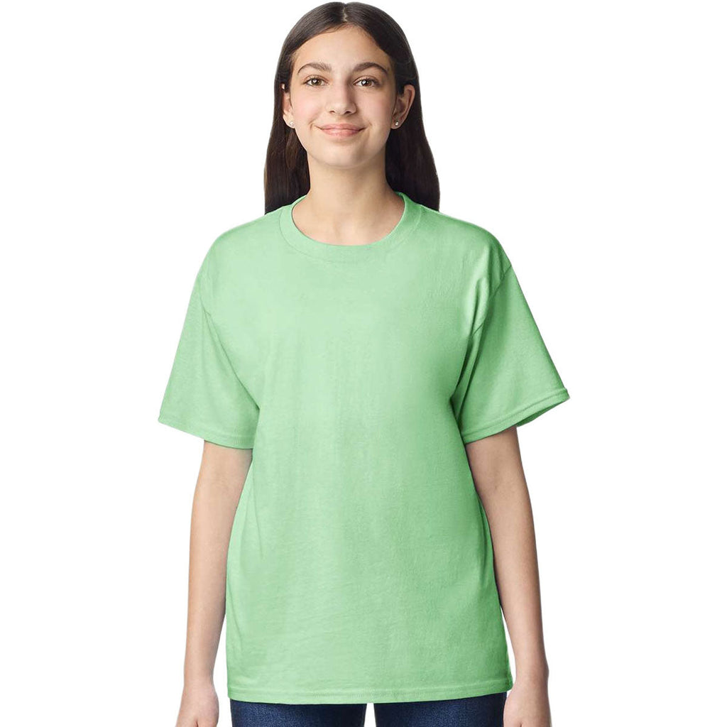 Gildan Youth Mint Green Light Cotton T-Shirt