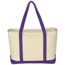 48-Hour Hit Natural/Purple Large Starboard Cotton Canvas Tote Bag