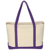 Hit Natural/Purple Large Starboard Cotton Canvas Tote Bag