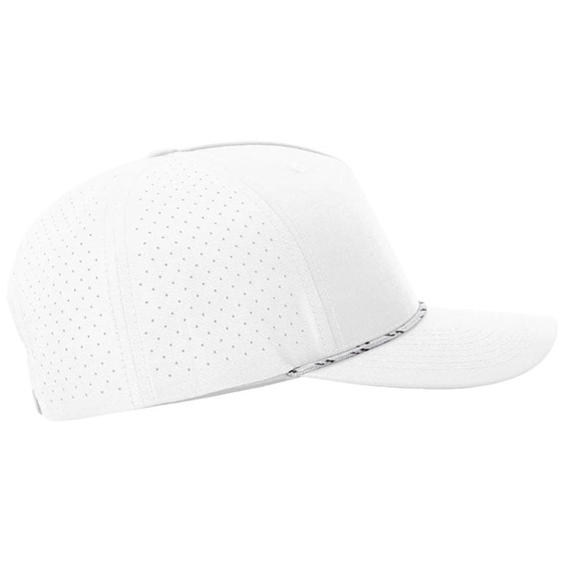 Richardson White/White Black Laser Perf Performance Rope Cap