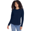 Next Level Apparel Women's Midnight Navy Relaxed Long Sleeve T-Shirt