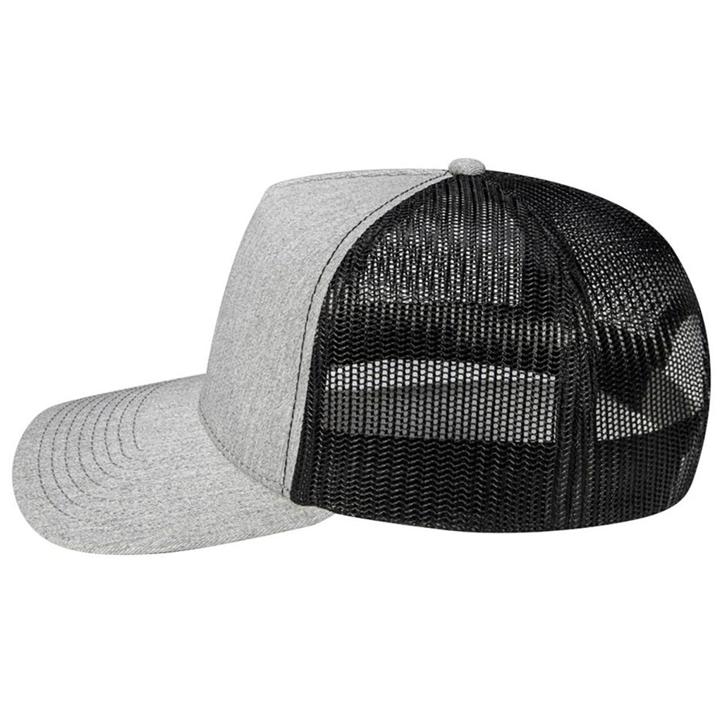 Pukka Grey Heather/Black Rudder Five-Panel Cap