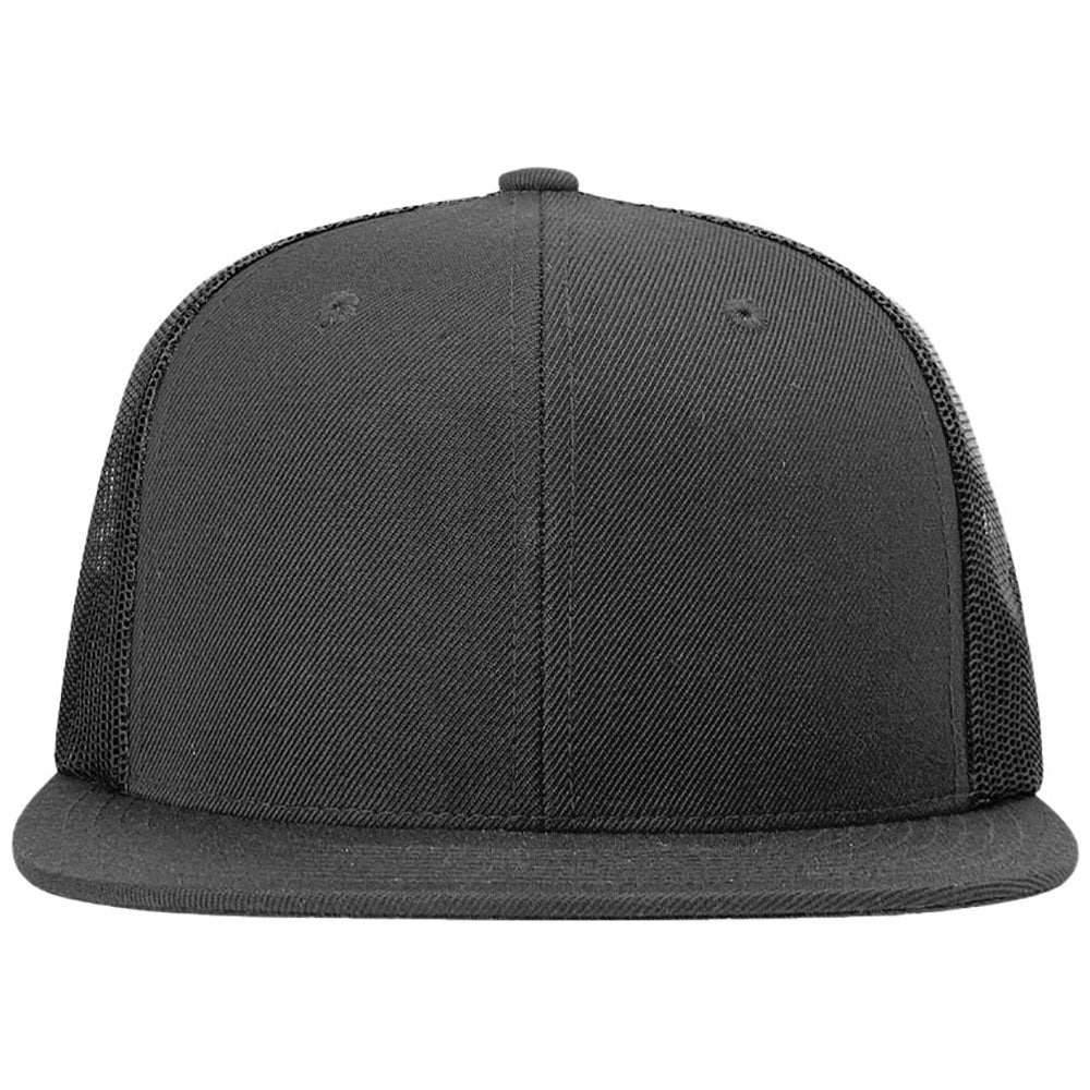 Richardson Black Acrylic-Wool Blend Flatbill Trucker