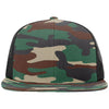 Richardson Green Camo/Black Acrylic-Wool Blend Flatbill Trucker