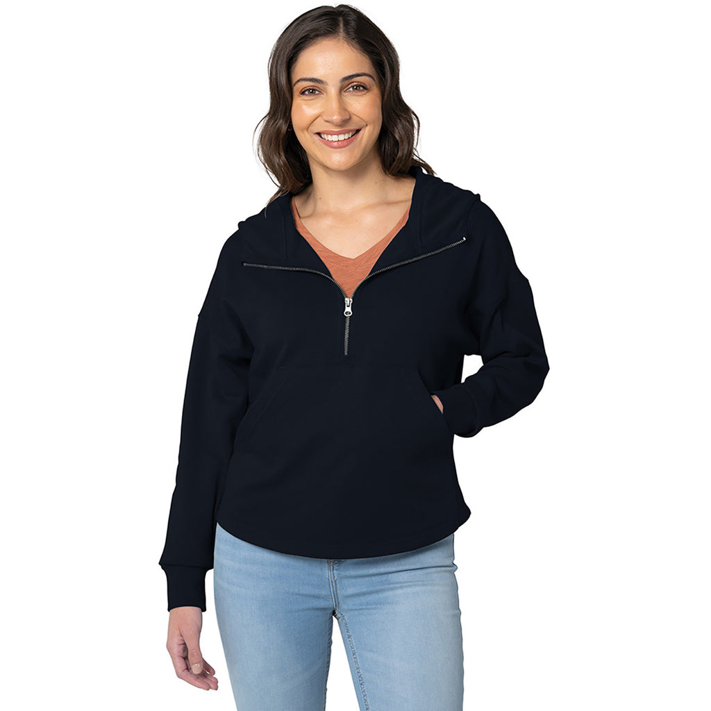 Charles River Women's Navy Willow Scallop Hem Hoodie