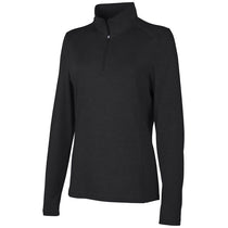 Charles River Women's Black Heather Vista Tri-Blend Quarter Zip