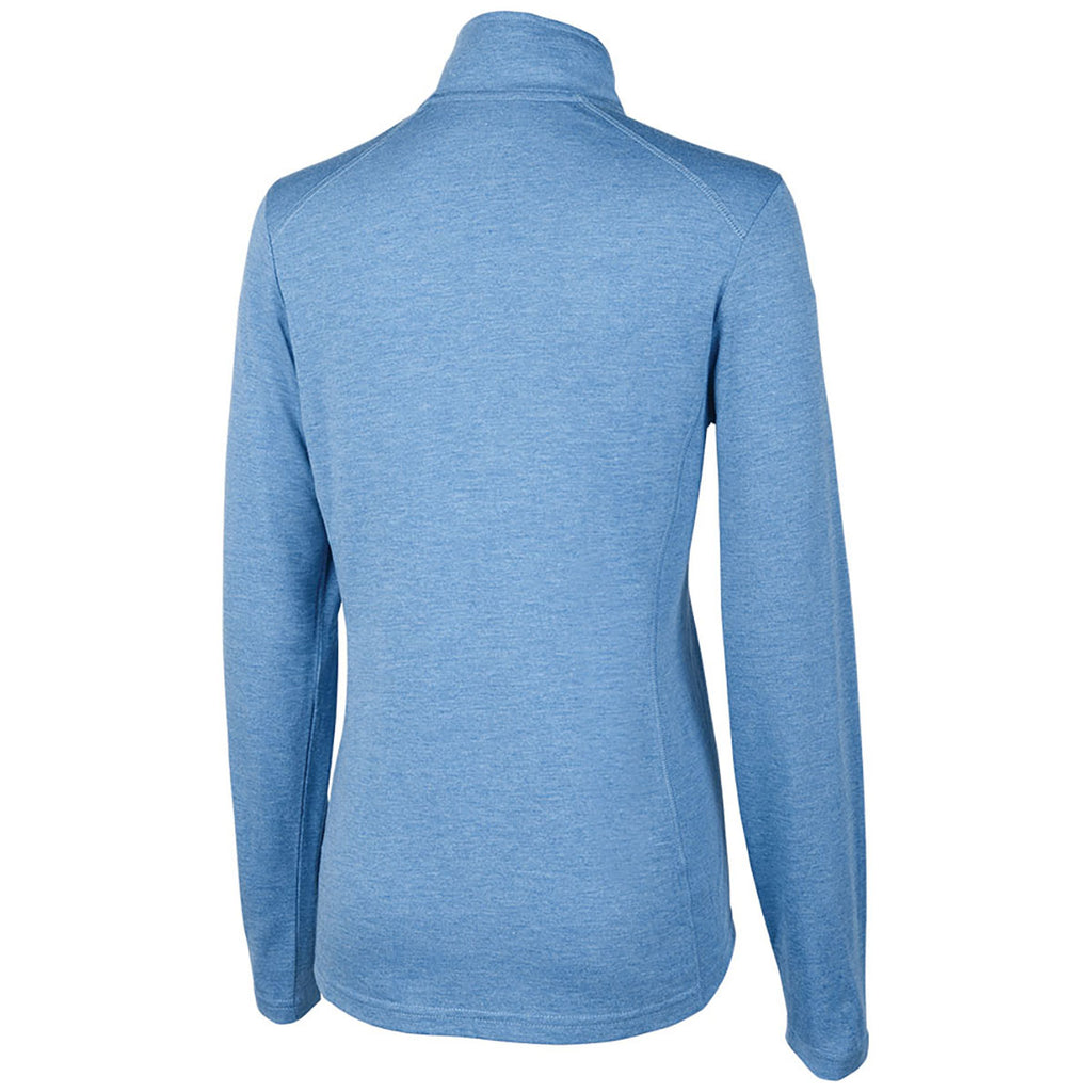 Charles River Women's Light Blue Heather Vista Tri-Blend Quarter Zip