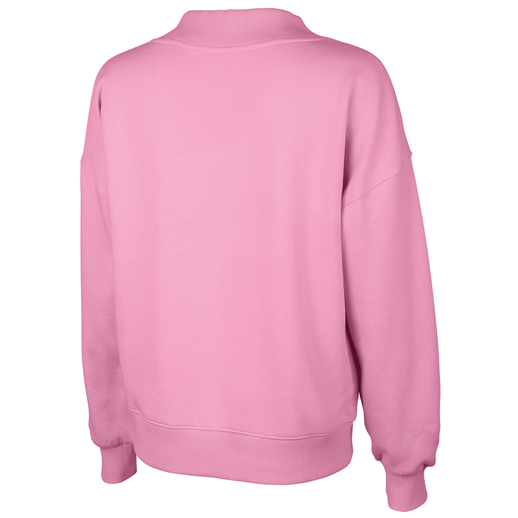 Charles River Women's Pink Willow Mock-Neck Sweatshirt