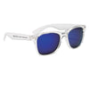 Hit Clear with Blue Crystalline Mirrored Malibu Sunglasses