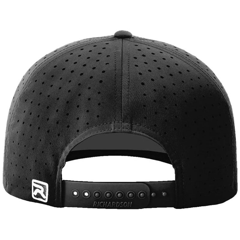 Richardson White/Black/Black Laser Perf R-Flex Snapback