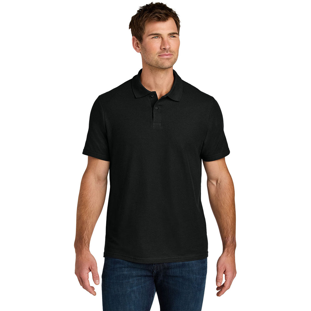 Gildan Men's Black Softstyle Pique Polo